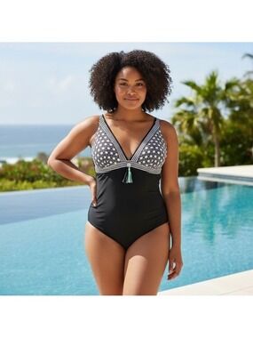 Sandra Fellini Black and White Geometric Swimsuit